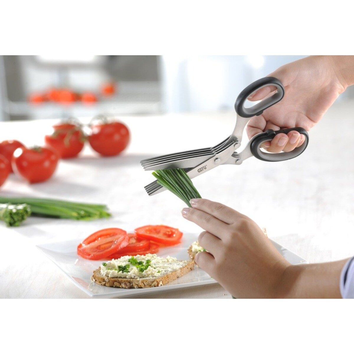 Nożyce wielokrotne do ziół i naci, praktyczny przyrząd do siekania zieleniny