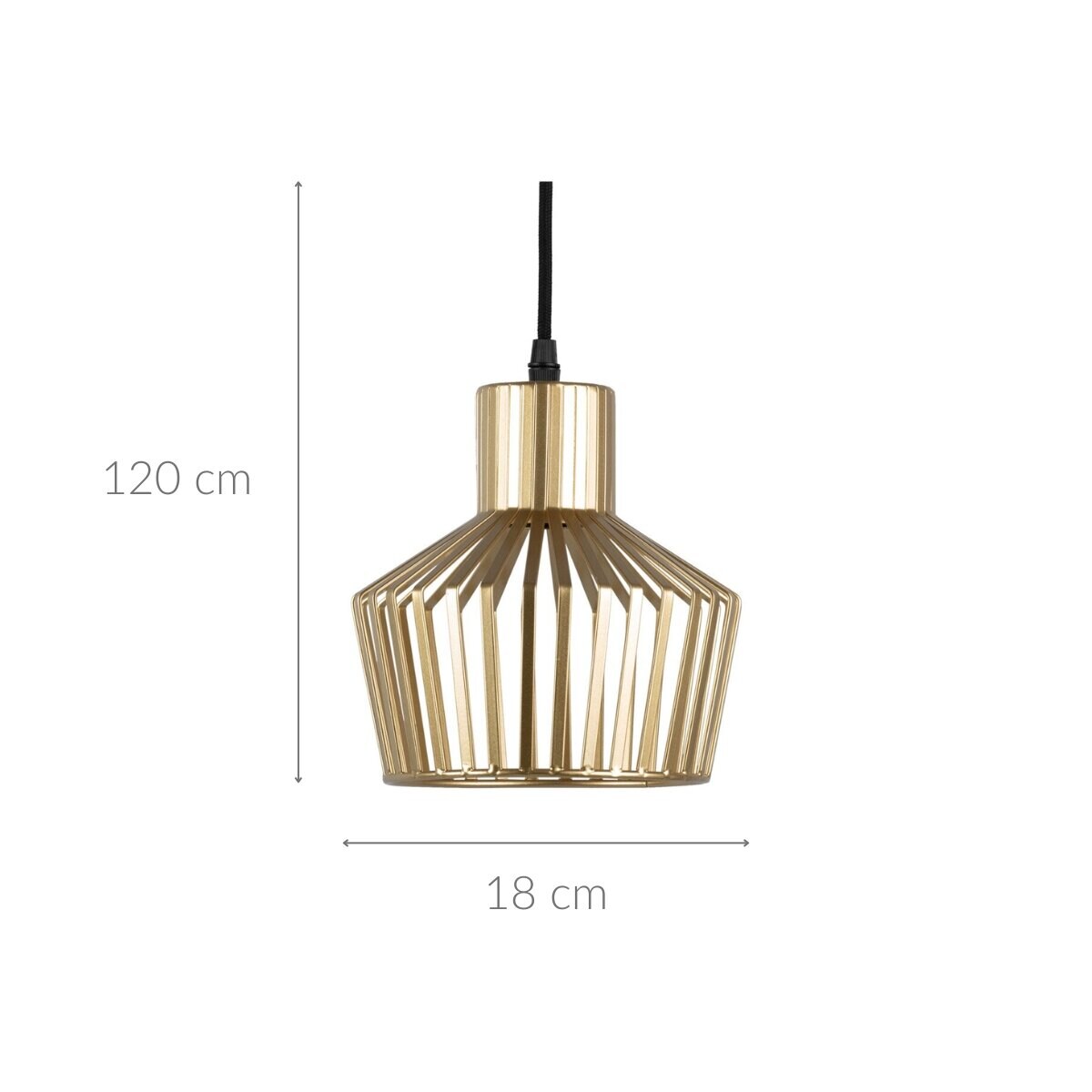 Wisząca lampa z metalowym kloszem, LIGNES, 120 cm