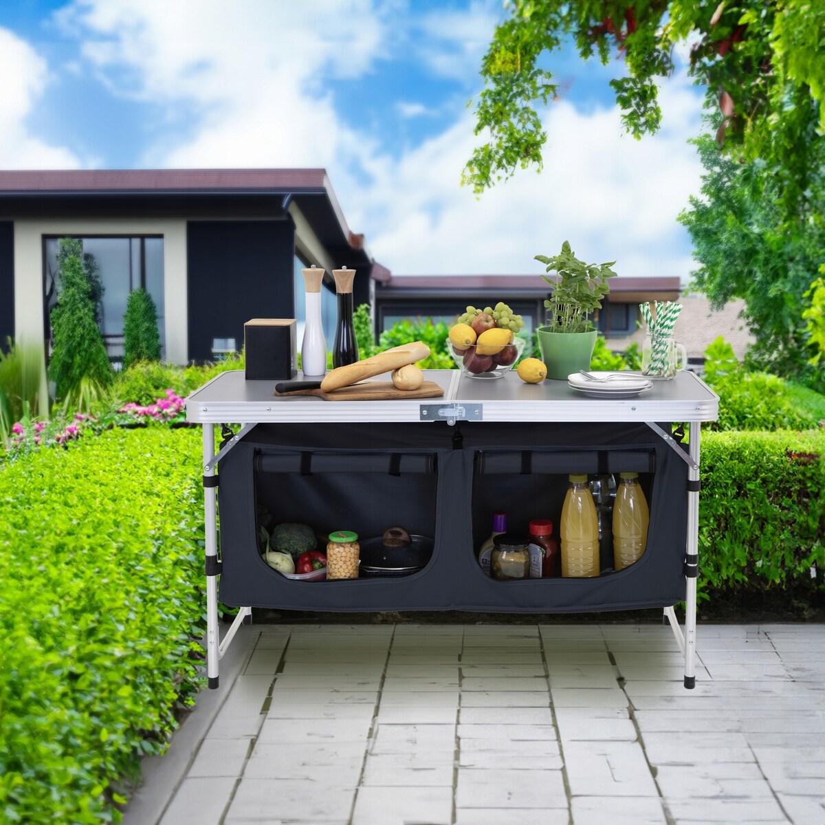 KUCHNIA TURYSTYCZNA SZAFKA stół składany ogrodowy walizka KEMPINGOWY stolik