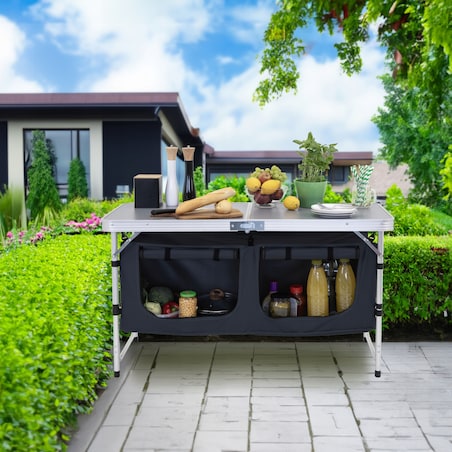 KUCHNIA TURYSTYCZNA SZAFKA stół składany ogrodowy walizka KEMPINGOWY stolik