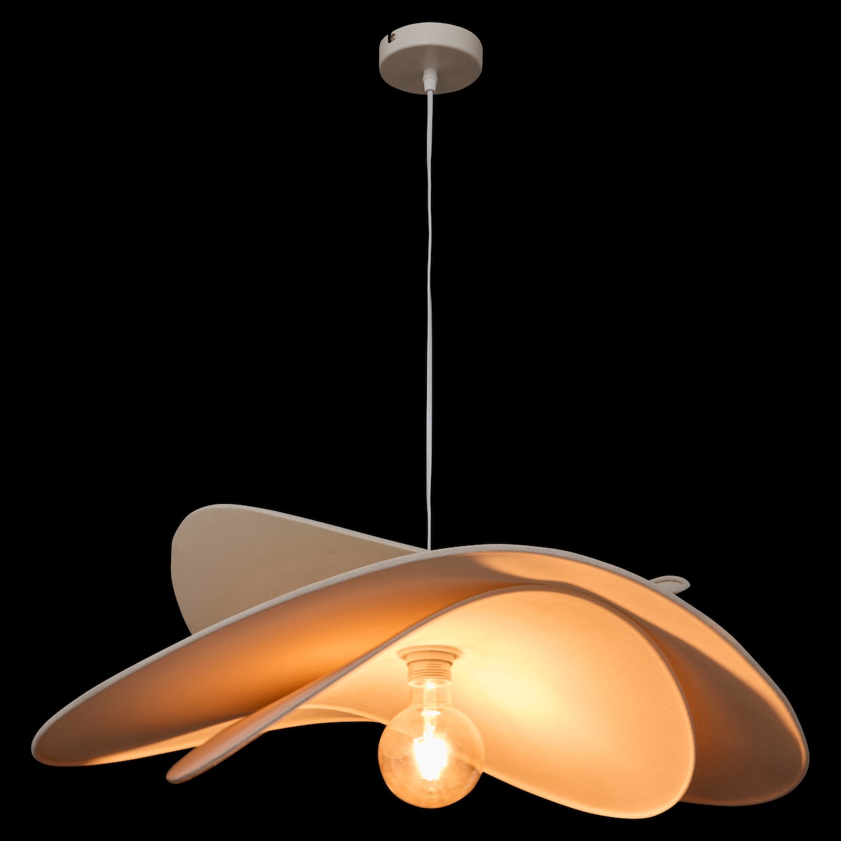 Lampa sufitowa ALARA, 69,5 x 64 x 107 cm, kolor beżowy, stal chromowana