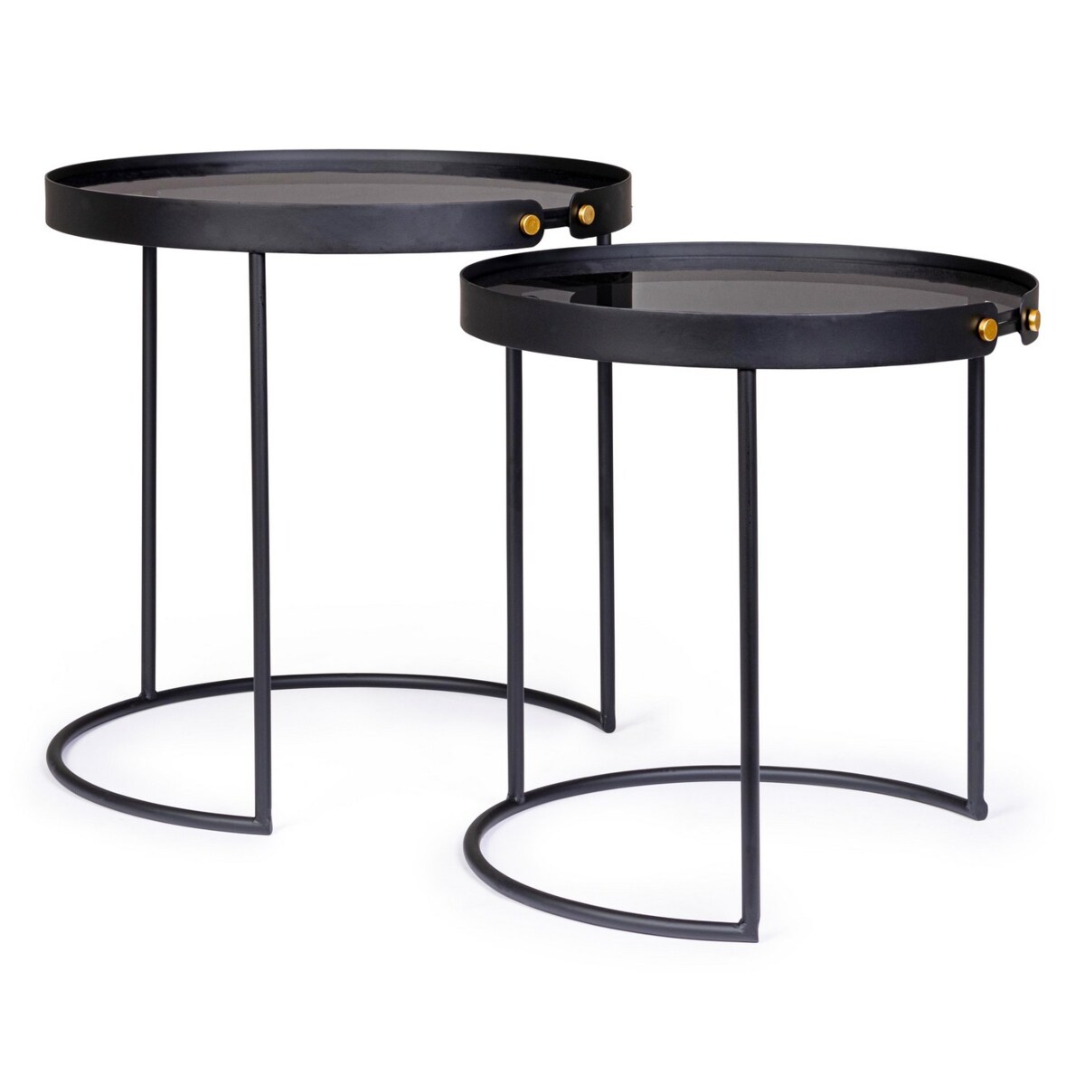 BIZZOTTO zestaw stolików kawowych ZEINA ROUND 92 czarny