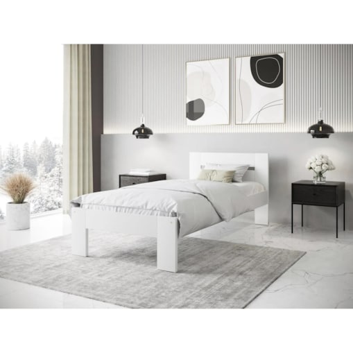 Łóżko pojedyncze MATILDA 90x200 białe