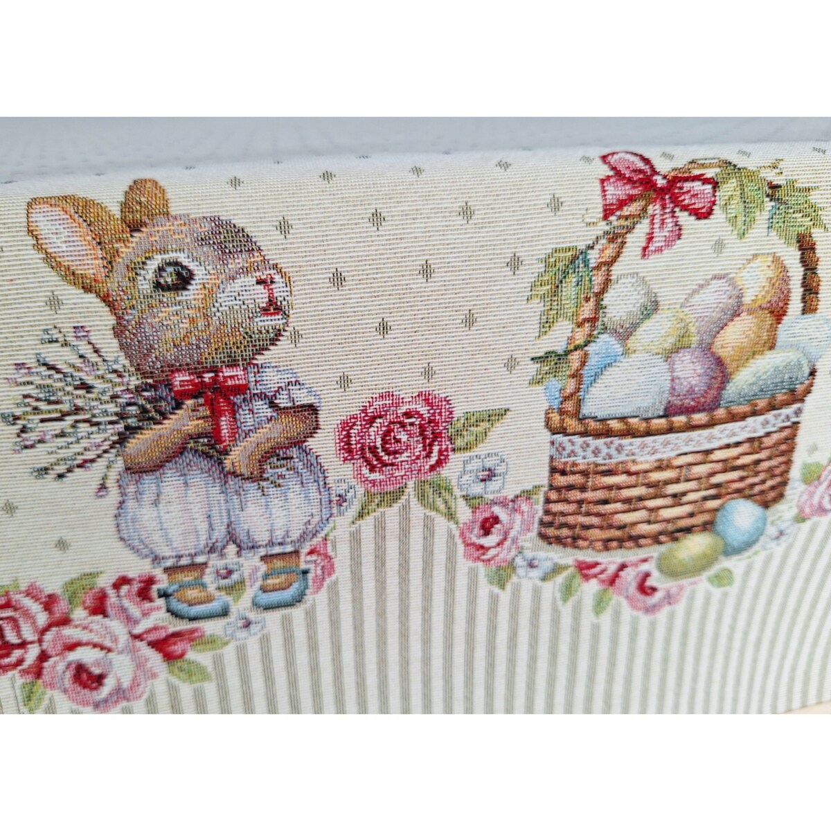 Obrus Wielkanocny 140X240 Cm Na Stół Ozdobny Dekoracyjny Zajączki