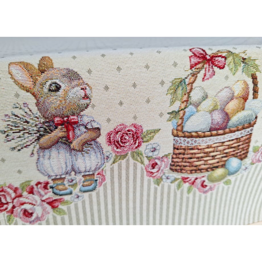 Obrus Wielkanocny 140X240 Cm Na Stół Ozdobny Dekoracyjny Zajączki