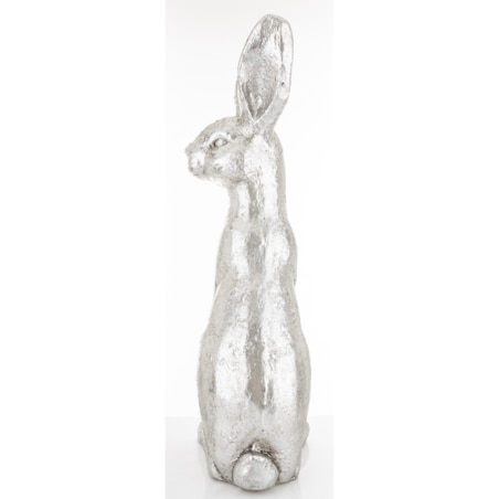 Dekoracja - zając srebrny 60x18x21 cm FADIY
