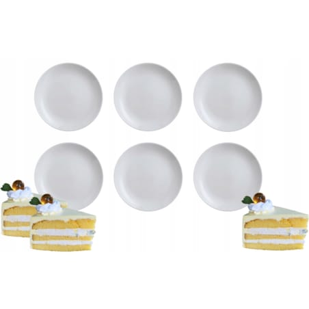 TALERZE DESEROWY diwali 6x 19 cm LUMINARC szare NA CIASTO DESERY święta