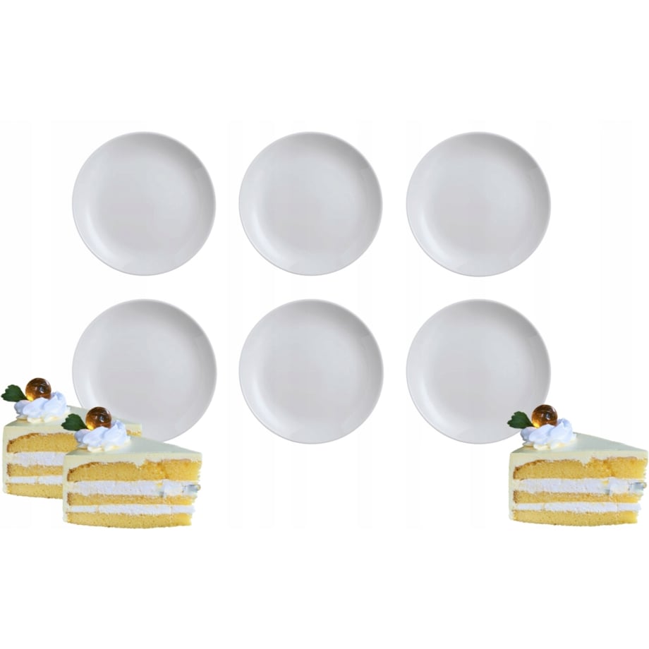 TALERZE DESEROWY diwali 6x 19 cm LUMINARC szare NA CIASTO DESERY święta