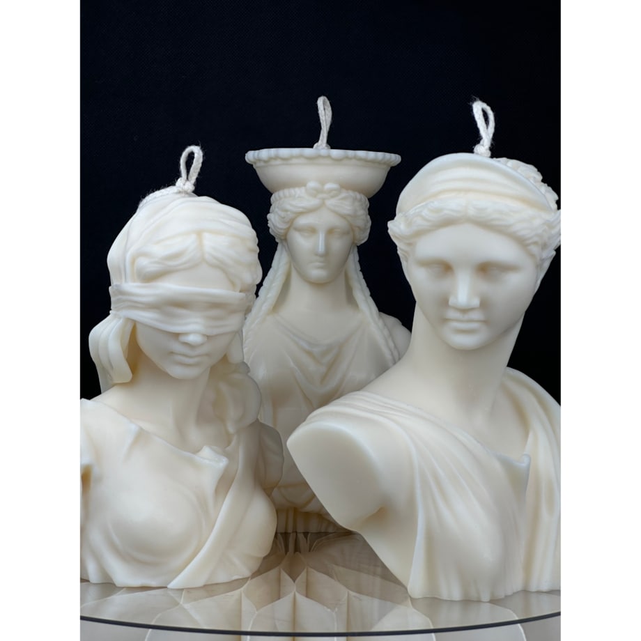 Świeca sojowa Artemis w formie dekoracyjnego popiersia – elegancka rzeźba do wnętrz