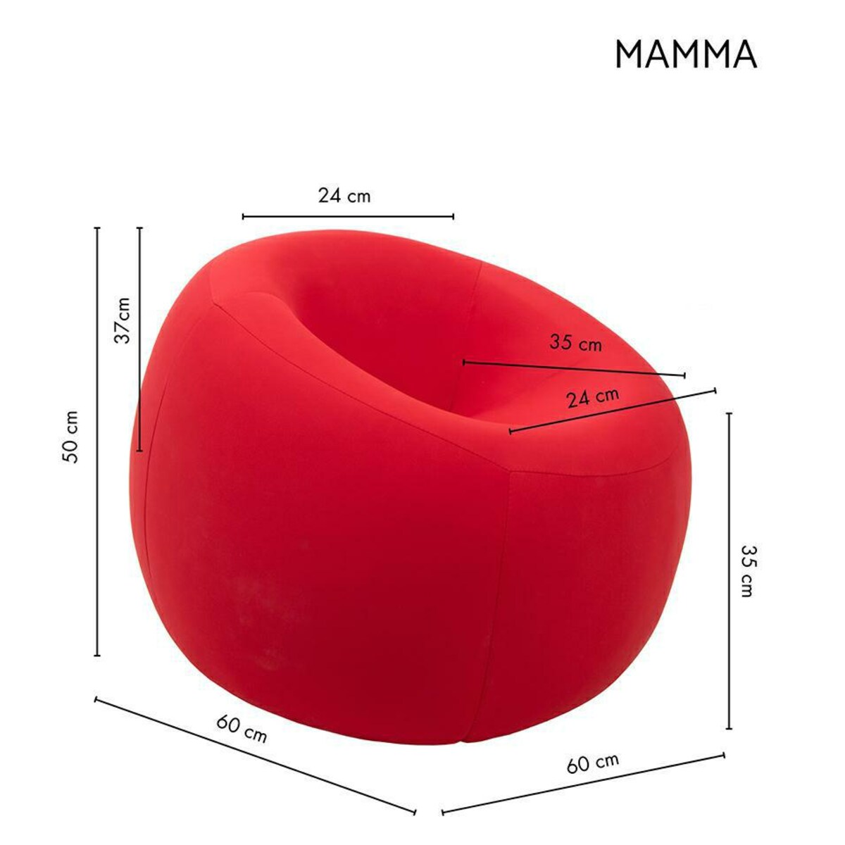 Pufa MAMMA czerwona