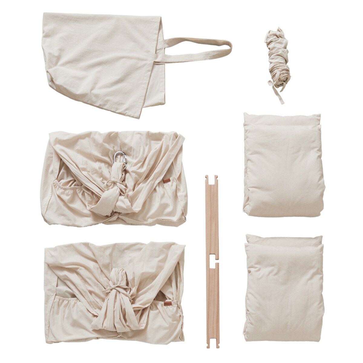 Hamak-huśtawka dla bliźniąt Basic - podwójna, beżowa