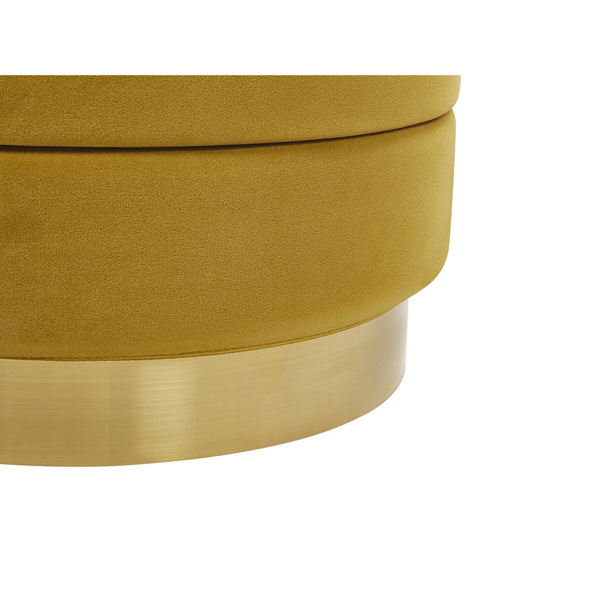 Zestaw 2 pufów ze schowkiem musztardowy GARLAND