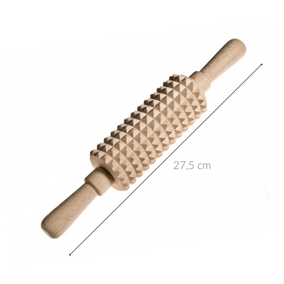 Drewniany wałek do mięsa z wypustkami, 27,5 cm