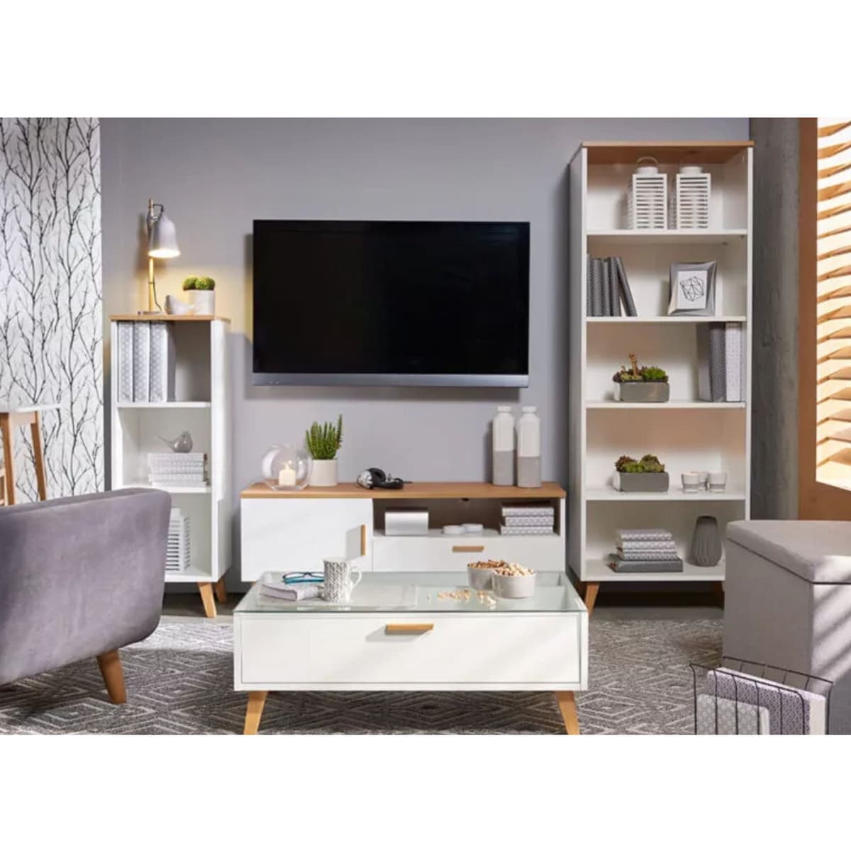 KONSIMO FRISK Biała szafa skandynawska