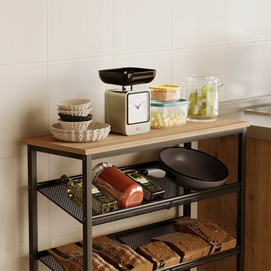 Regał szafka kuchenna jasny brąz retro półka loft 75 cm