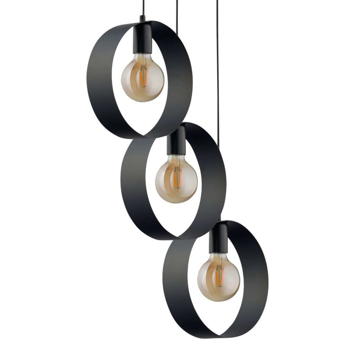 Nowoczesna lampa wisząca HOOP 32282 Sigma kaskada do salonu czarna