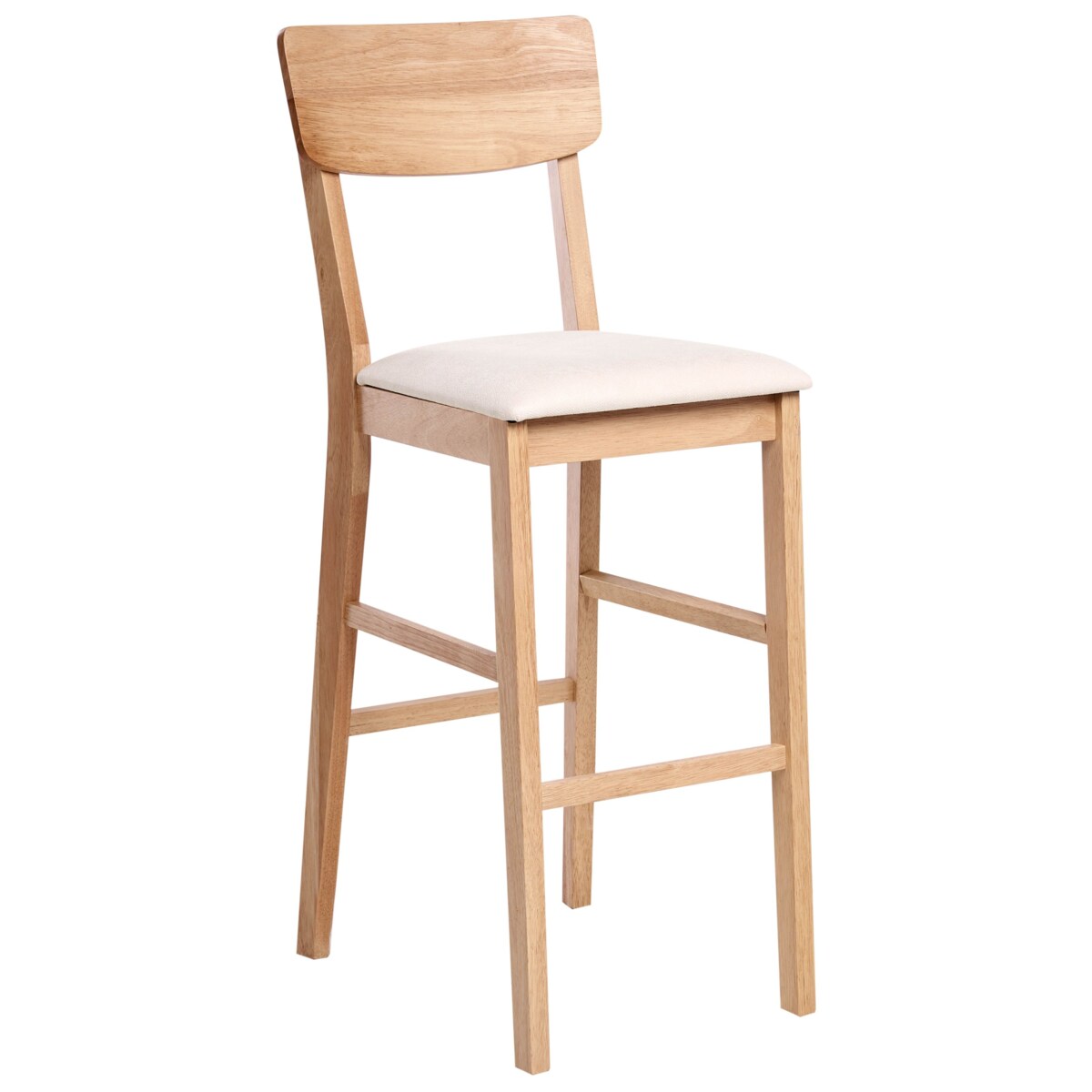 Zestaw 2 krzeseł barowych AMBLER Drewno Jasny brąz/ beżowy