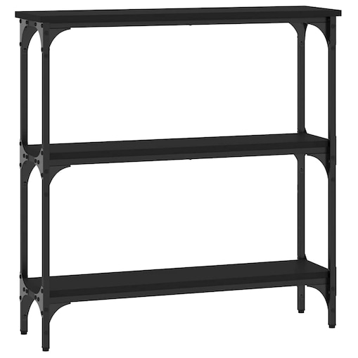 vidaXL Stolik konsolowy, czarny, 75x22,5x75 cm