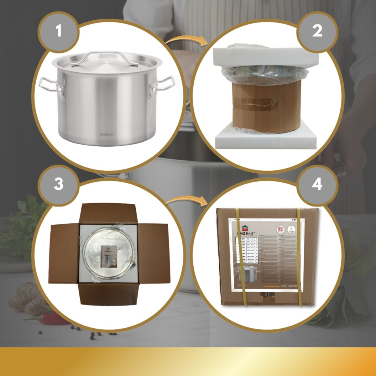 Kinghoff garnek gastronomiczny z pokrywą 25cm 9L 67533