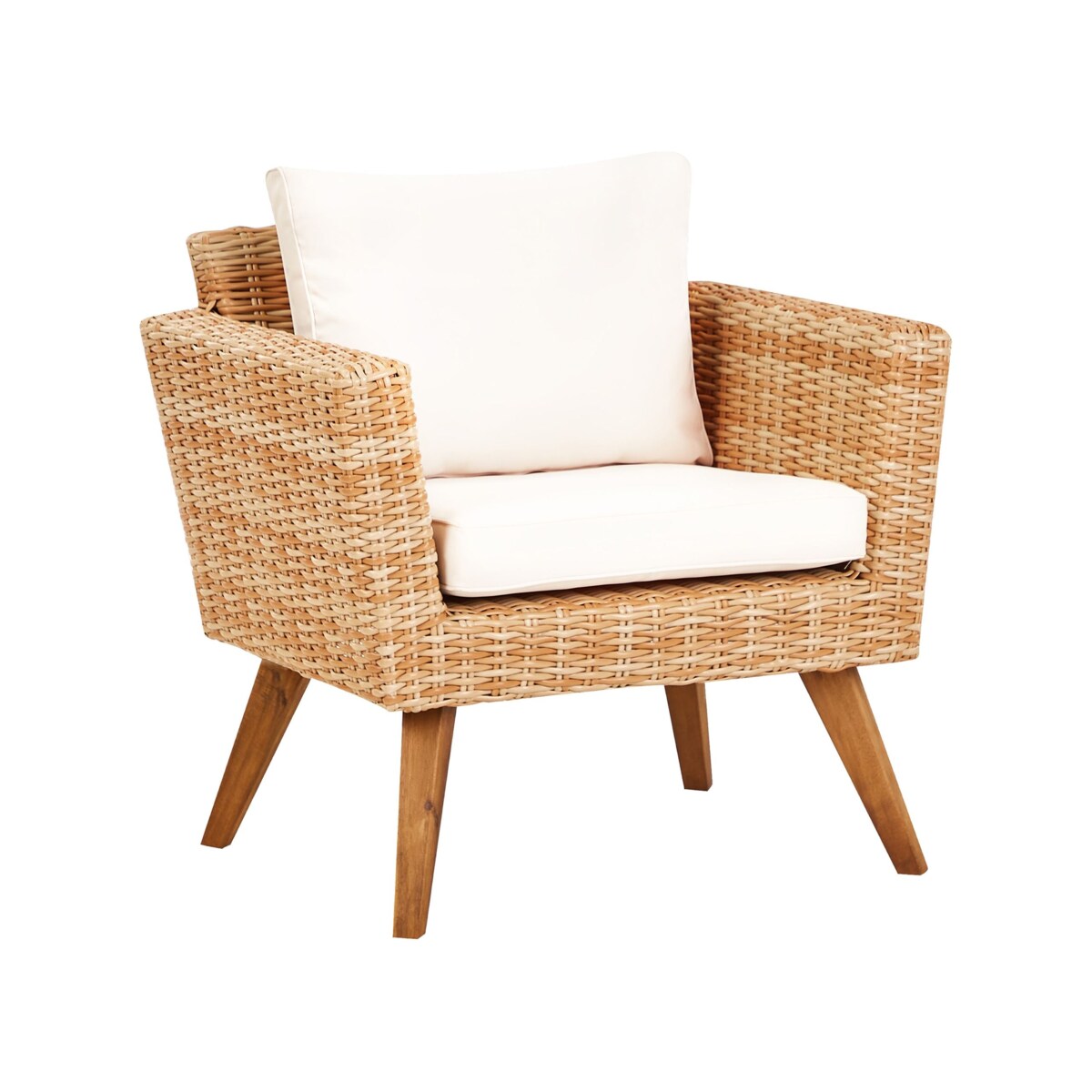 Zestaw wypoczynkowy dla 4 osób Technorattan Złamana biel VITTORIA