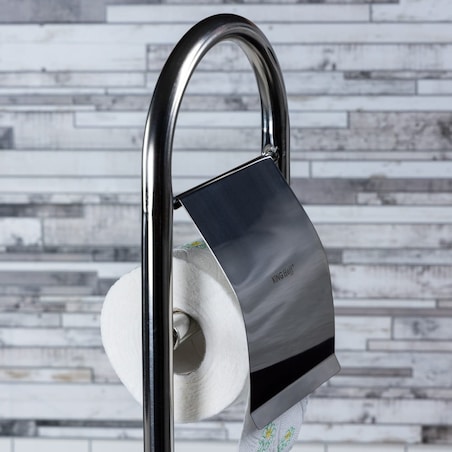Szczotka toaletowa do WC z uchwytem na papier KINGHOFF srebrny