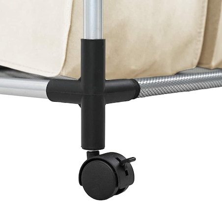 vidaXL Sortownik na pranie z 4 pojemnikami, kremowy, stalowy