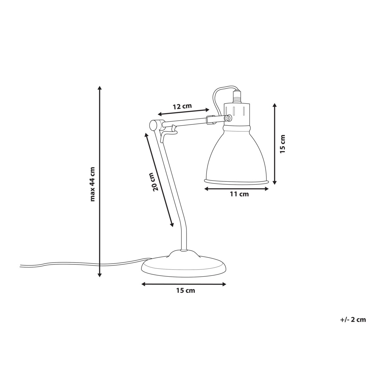 Lampa biurkowa regulowana metalowa mosiężna MONSAN