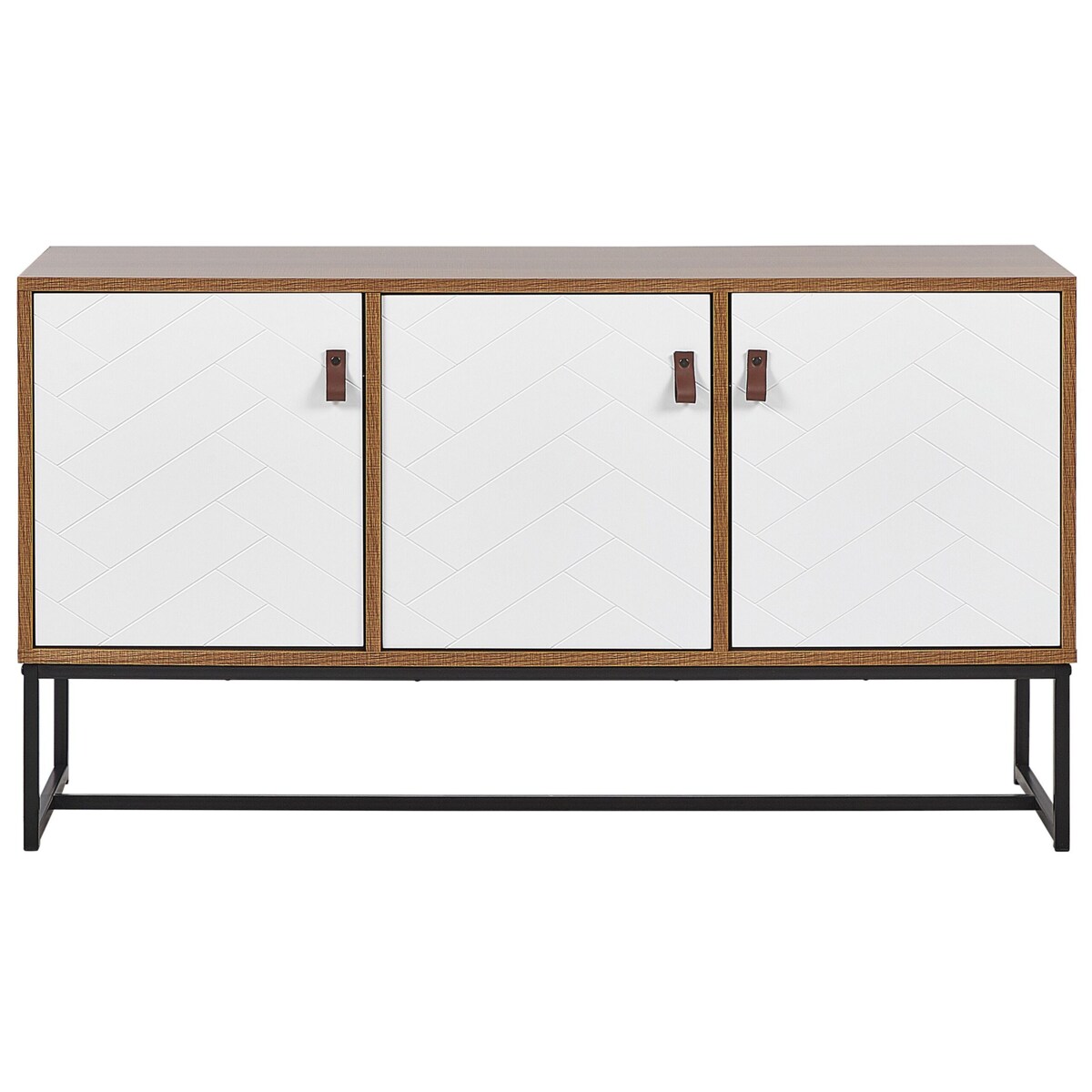 Szafka trzydrzwiowa jasne drewno z białym NUEVA