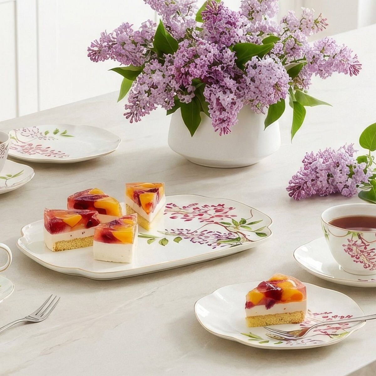 VILLA ITALIA Talerzyk deserowy porcelanowy 16,5 x 16,5 cm SENSUAL GARDEN