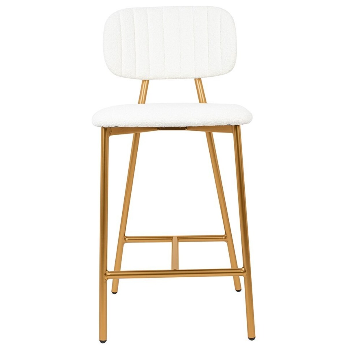 Komfortowe krzesło FABIOLA BOUCLEK H1201100125 białe złote, King Home