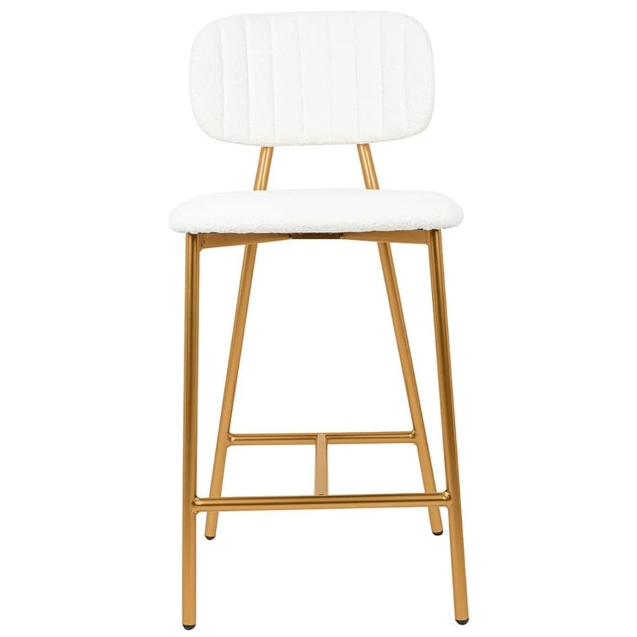 Komfortowe krzesło FABIOLA BOUCLEK H1201100125 białe złote, King Home