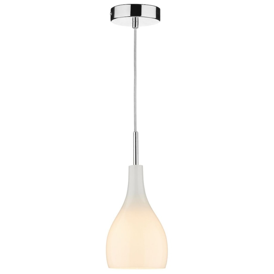 Wisząca lampa szkło Soho SOH012 Dar Lighting nad stół biała chrom