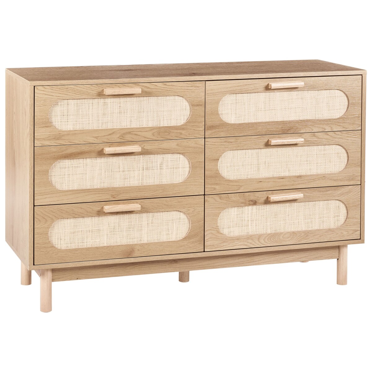 Komoda 6 szuflad COSTELLO Jasnobrązowy