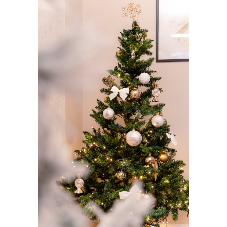 Kokardy świąteczne na choinkę, materiałowe, 3 sztuki, 10 x 9 cm