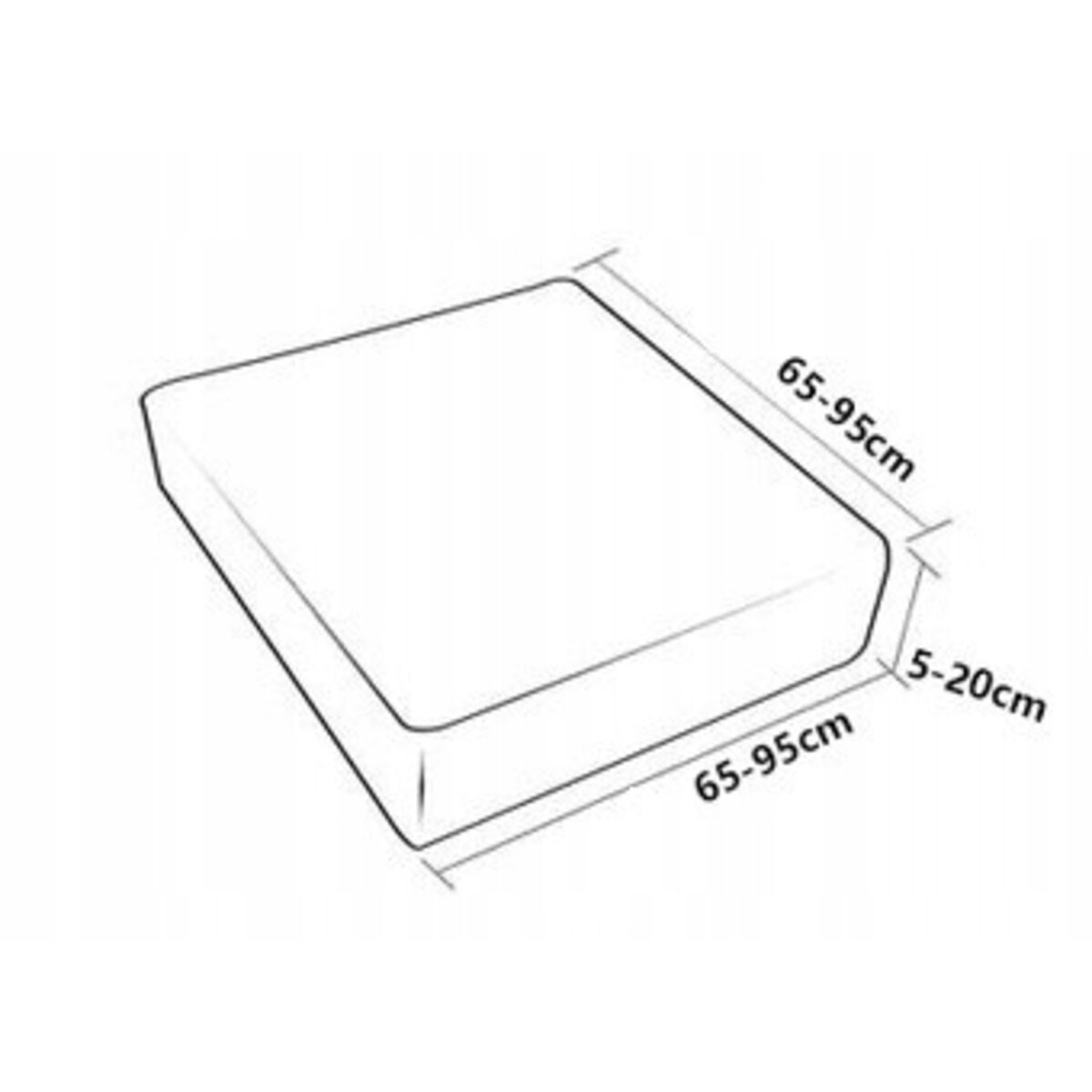 POKROWIEC NA KANAPĘ SIEDZISKO  JASNY SZARY WELUR 60-95 [22SL1]