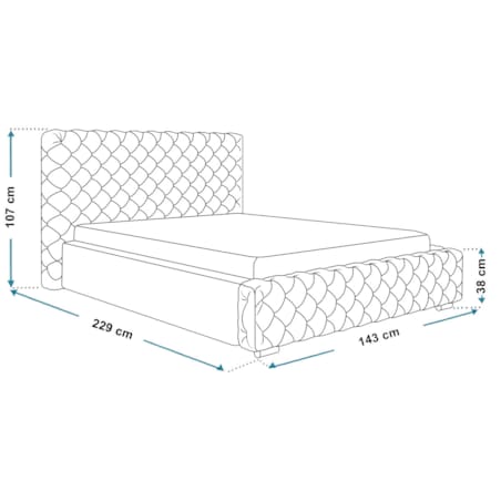Łóżko tapicerowane 120x200 BEN 12- grafitowy, tkanina welur