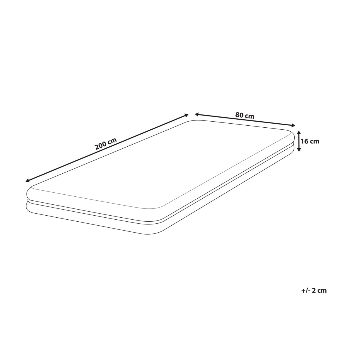 Materac piankowy zdejmowany pokrowiec 80 x 200 cm ENCHANT