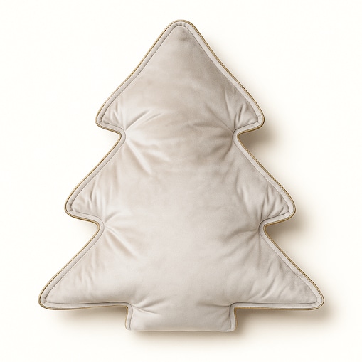 Beżowa poduszka dekoracyjna – choinka