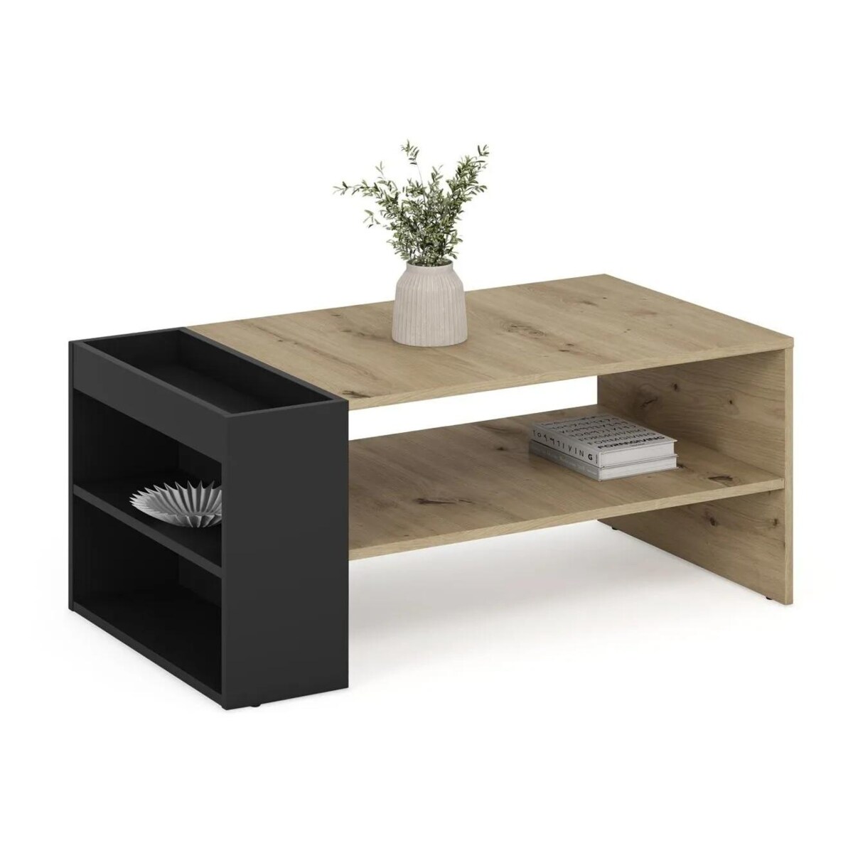 Ława MURCIA 100x55cm dąb artisan/czarna