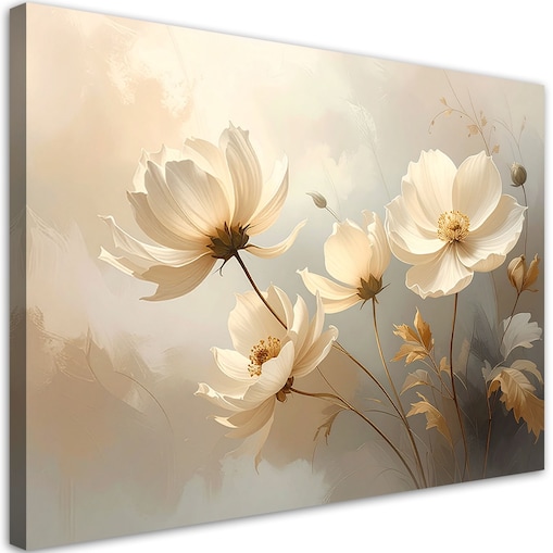 Obraz na płótnie, Kremowe magnolie w świetlistych beżowych odcieniach 60x40cm