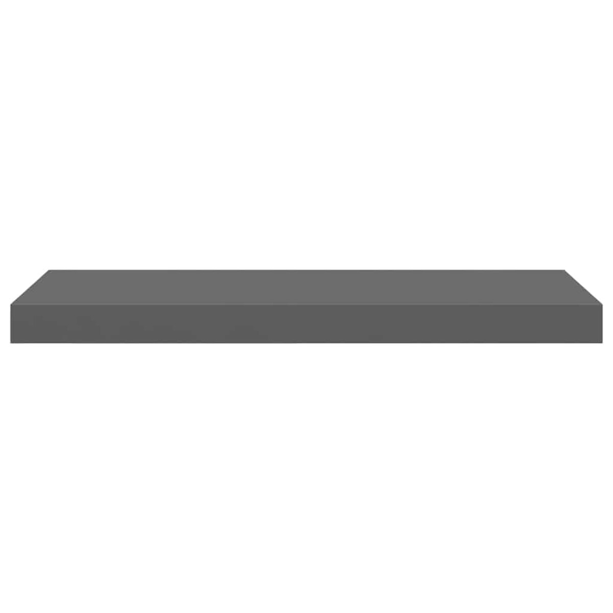 vidaXL Półki ścienne, 2 szt., wysoki połysk, szare, 60x23,5x3,8cm, MDF