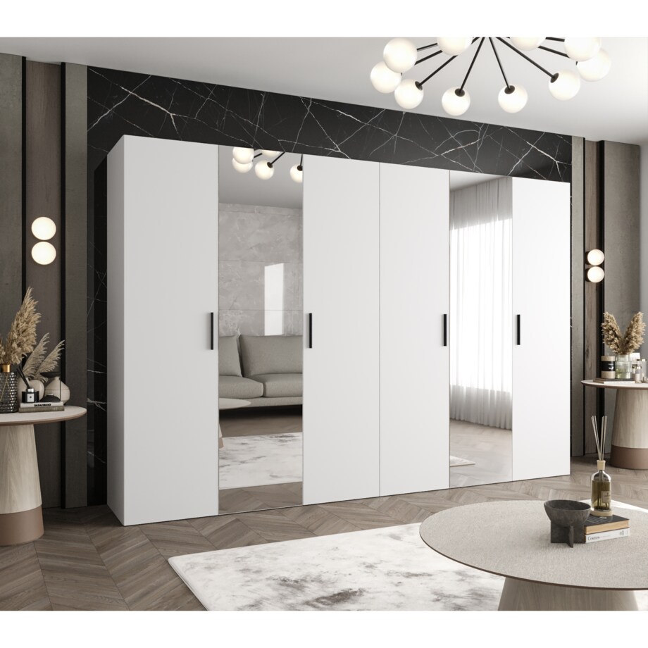 Szafa uchylna otwierana BARI 2 300 wys. 202 cm Biały + u. Czarny