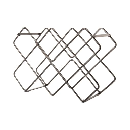 Metalowy stojak na wino DIAMONDS, 40,5 x 27,5 x 15,5 cm