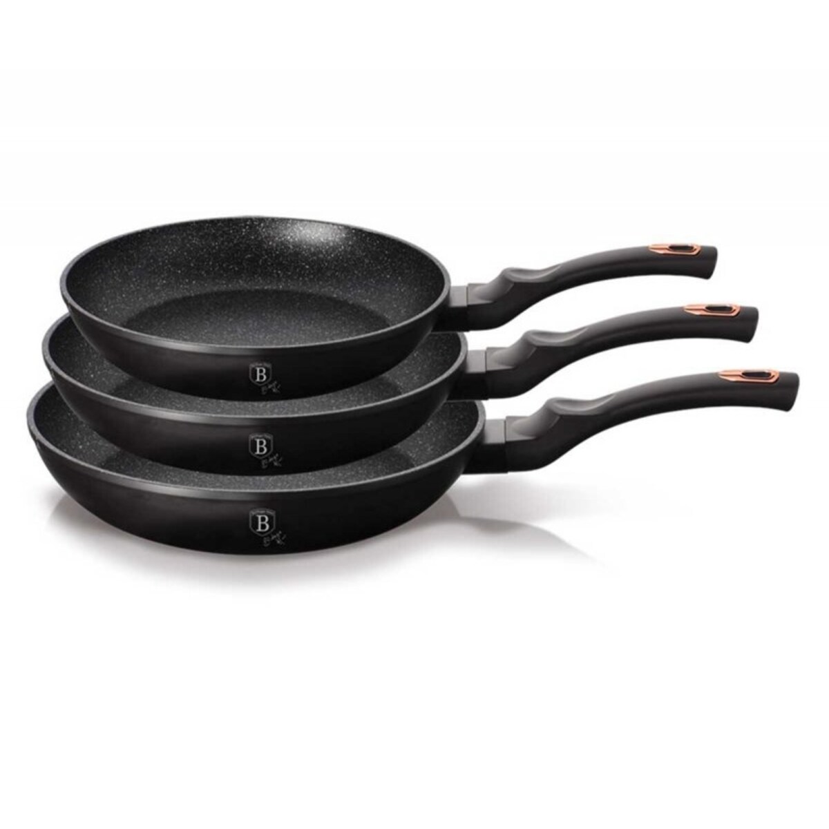 Zestaw 3 Patelni Granitowych Berlingerhaus Black Rose Bh-6158