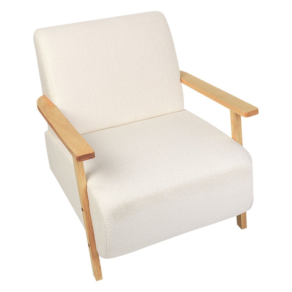 Fotel jasnobeżowy boucle LESJA