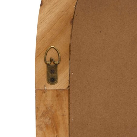 Lustro półowalne w drewnianej ramie, brązowe, 71x106 cm, Lucas