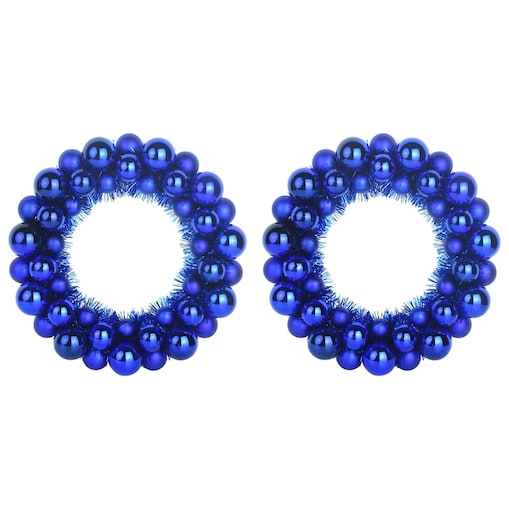 vidaXL Wieniec Bożonarodzeniowy z Bombkami 2 pcs Niebieski