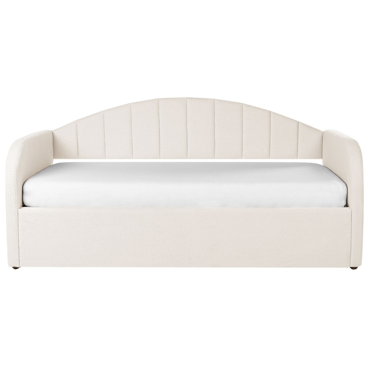 Łóżko wysuwane boucle 90 x 200 cm jasnobeżowe EYBURIE