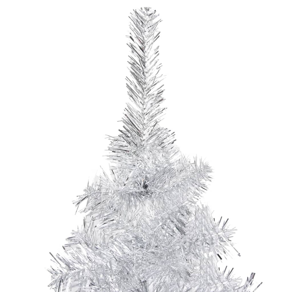 vidaXL Sztuczna choinka z lampkami i bombkami, srebrna, 240 cm, PET