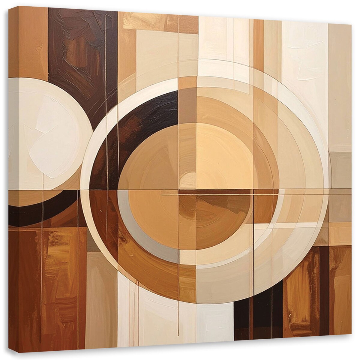 Obraz do salonu sypialni biura, Abstrakcyjne geometryczne formy w beżu